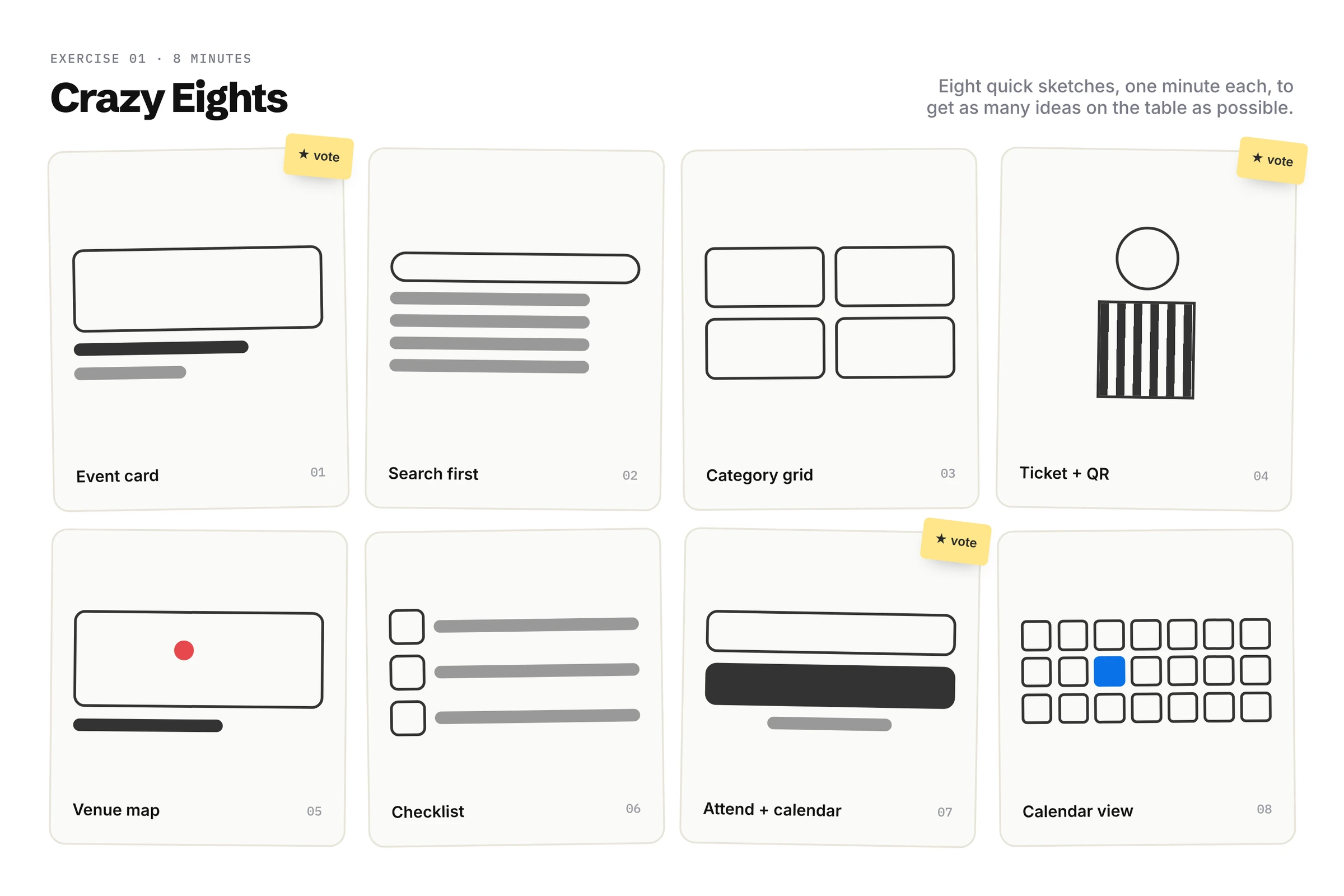 Crazy Eights sketching exercise