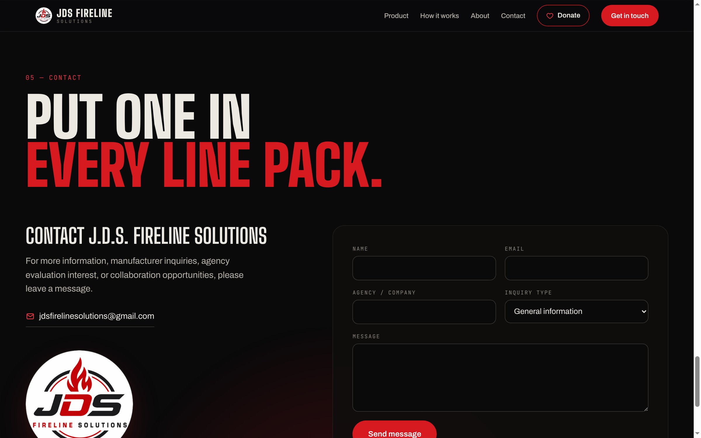 Contact: Put one in every line pack
