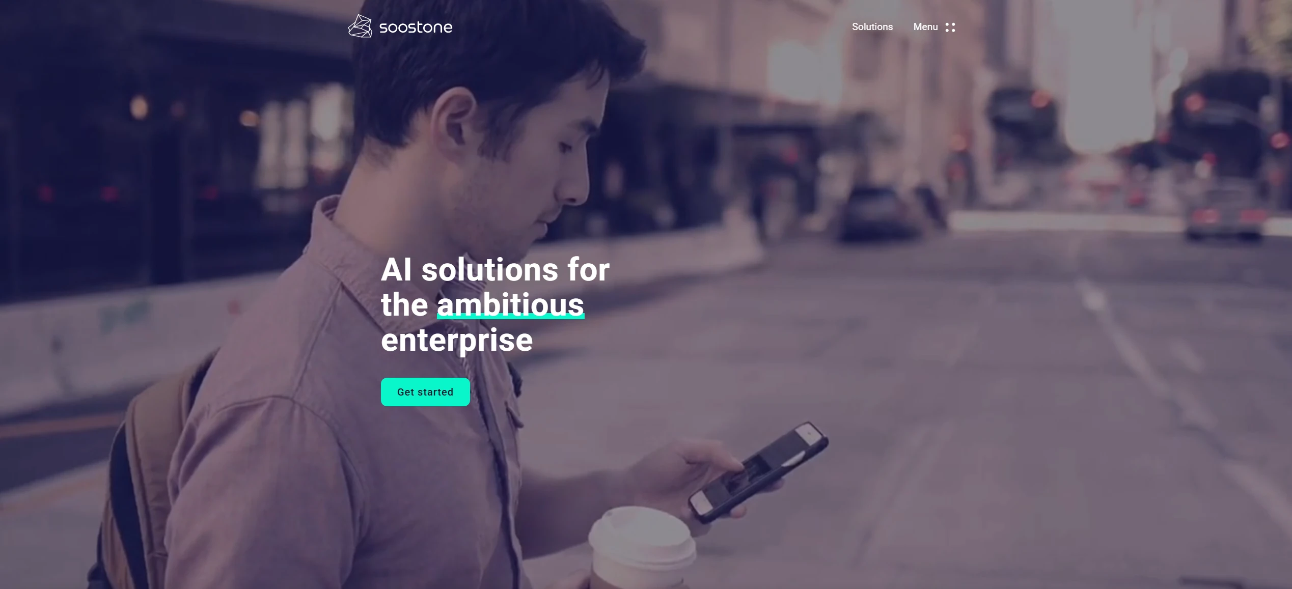 Soostone homepage hero: AI solutions for the ambitious enterprise