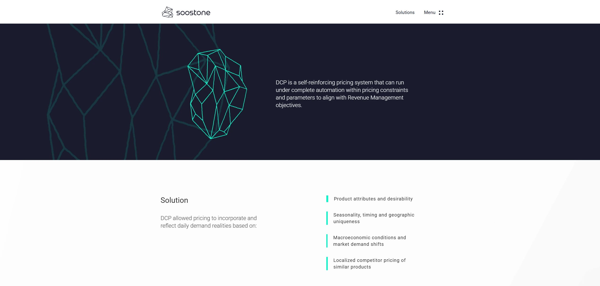 Dynamic pricing product page with the geometric mark