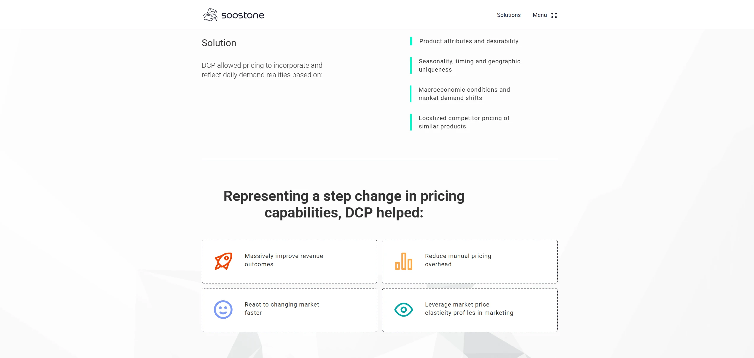 Dynamic pricing outcomes in four icon cards